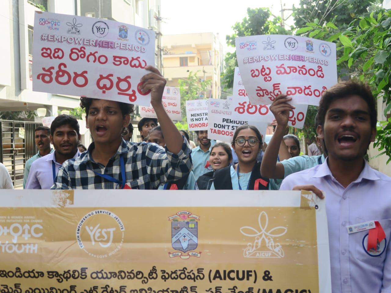 APTSAICUF members participating in the #EmpowerHerPeriod awareness campaign